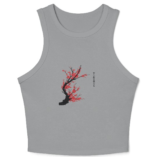 Cherry Blossom Tree – Japanese Sakura Minimalist I Crop Tank Top