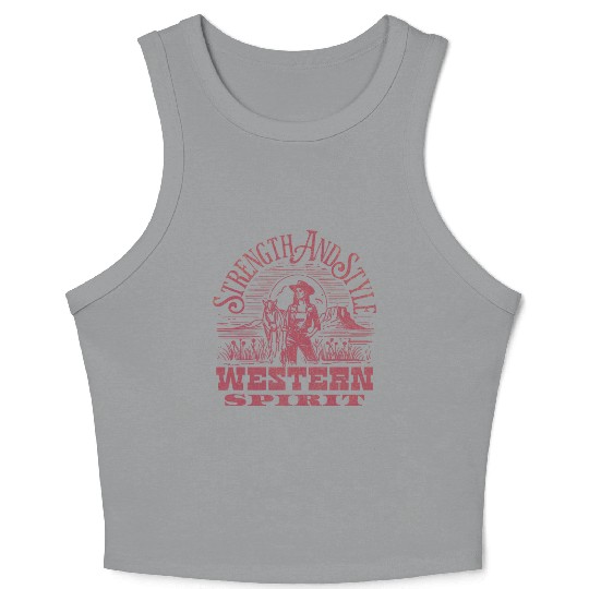 Cowgirl Strength & Style – Western Spirit Crop Tank Top