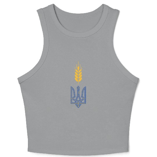 Ukraine Trident Wheat Symbol Ukrainian Heritage Crop Tank Top