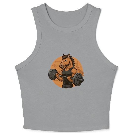 Horsepower Gains – Muscular Gym Horsa Design Crop Tank Top