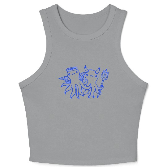 2 Octopus Devil Angel Heaven Hell Team Two Friends Crop Tank Top