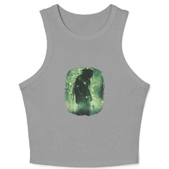 Swamp Demon with Glowing Aura and Haunt Magic Crop Tank Top