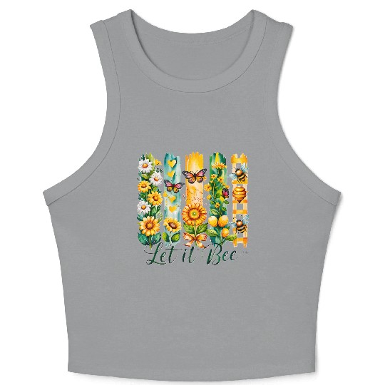Let It Bee Positivity Spring Summer Crop Tank Top