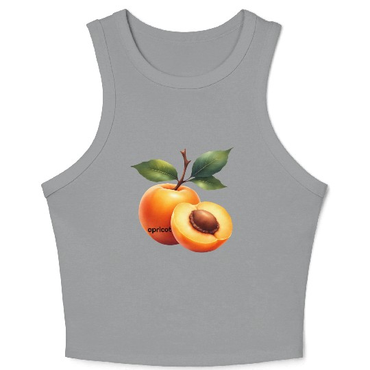 Apricot branch with green leaves Crop Tank Top