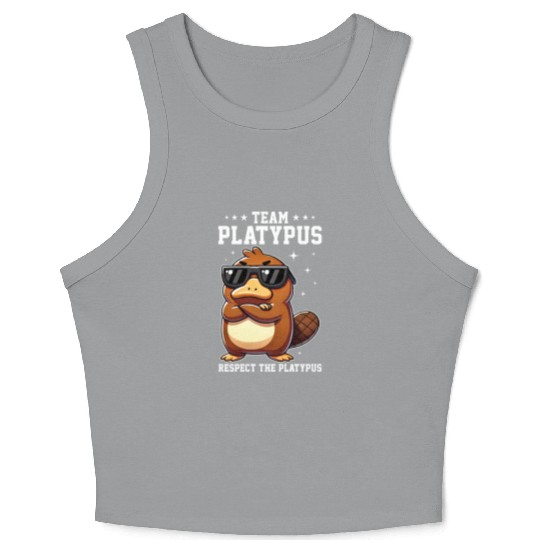 Funny Team Platypus Respect The Platypus Cool Crop Tank Top