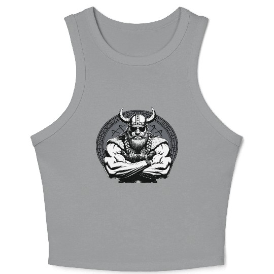 Viking Warrior Man Odin Thor Norman Walhalla Crop Tank Top
