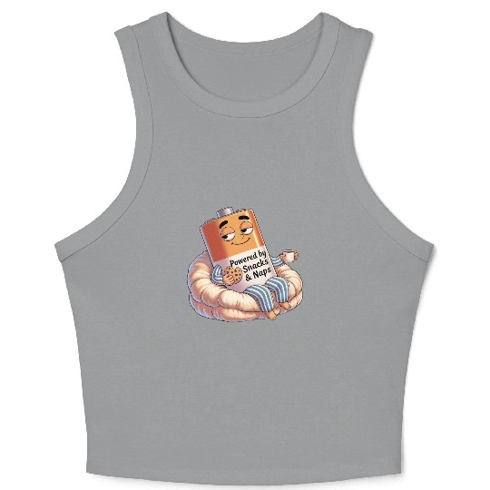 Powered by Snacks & Naps Crop Tank Top