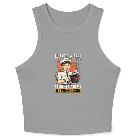 Flight Instructor Aviation Wizard Flight Trainer Crop Tank Top