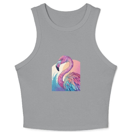 Psychedelic Flamingo Crop Tank Top