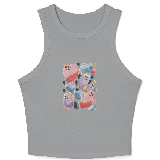 Abstract pastel watercolour painting pattern Crop Tank Top