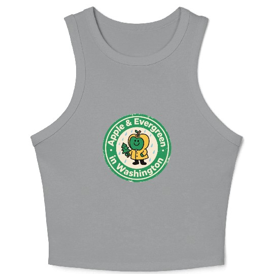 Pacific Northwest Charm Washington Vintage Apple Crop Tank Top