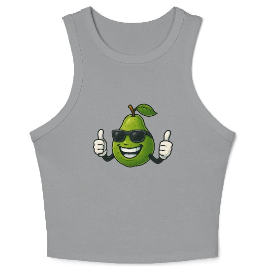 Cute cartoon pear guava fruit summer joy Crop Tank Top
