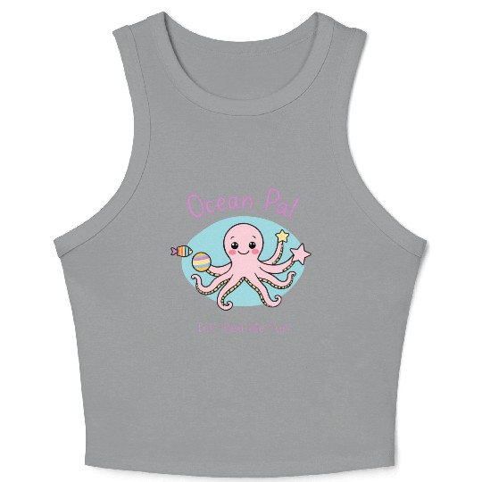 Octopus Splash Party Crop Tank Top