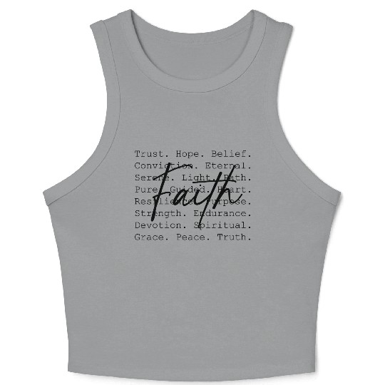 Faith Words Religious Christian Crop Tank Top
