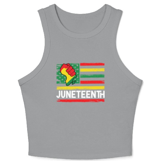 Freedom Day Juneteenth Black And Proud Crop Tank Top