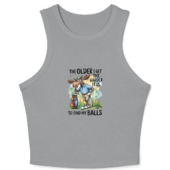 Funny Golf Moose Quote Crop Tank Top