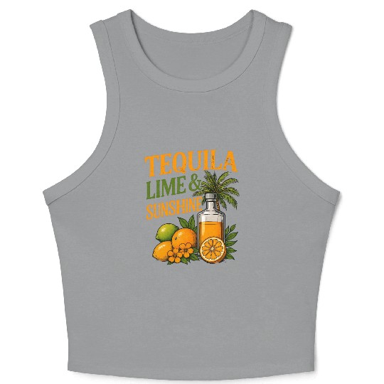 Summer Vacation Tequila Lime Sunshine Crop Tank Top