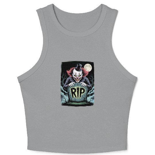 Halloween Horror Scary Thriller Trick Or Treat Crop Tank Top