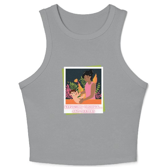 First Time Mom Vibes – Expecting Mother Crop Tank Top