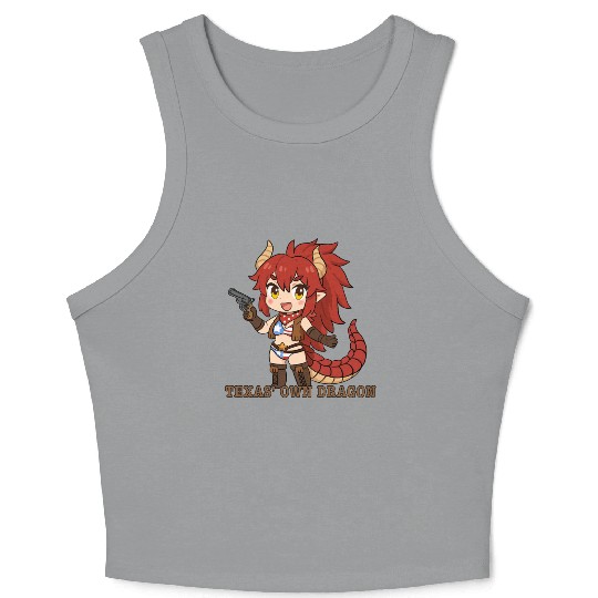 Texas' Own Dragon, Zentreya Chibi Sticker Design Crop Tank Top