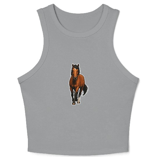 Realistic Brown Horse – Majestic Horse Crop Tank Top