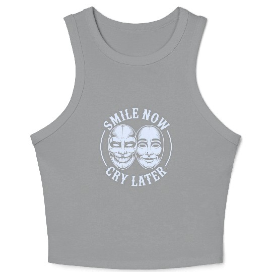 Smile Now Cry Later Ink Crop Tank Top