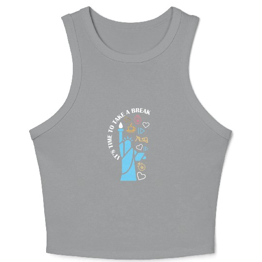 Inspirational Liberty and Wellness Theme Crop Tank Top