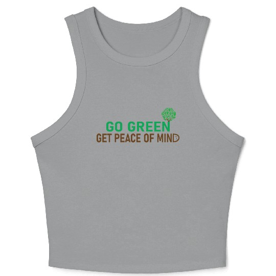 Peaceful Green Tree Logo for Eco Apparel Crop Tank Top