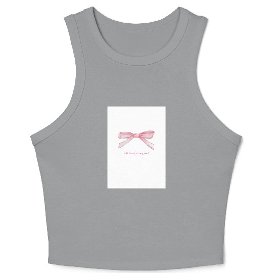 Elegant Pink Girly Design with a Soft Bow Crop Tank Top