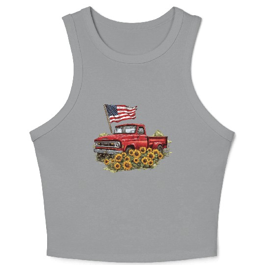 American Flag Crop Tank Top