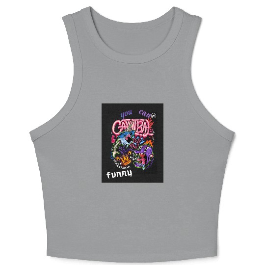 Crazy Cartoon Horror Vibes Crop Tank Top