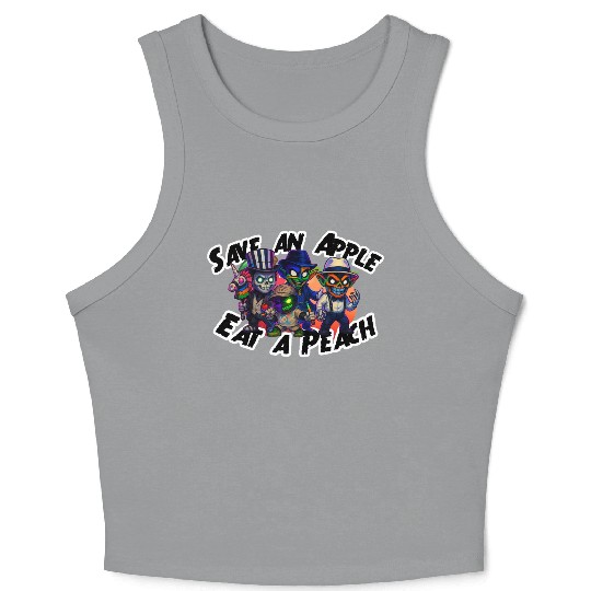 peachy kings Save an Apple Eat a Peach Crop Tank Top