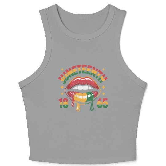Juneteenth 1865 Rasta Lips Crop Tank Top