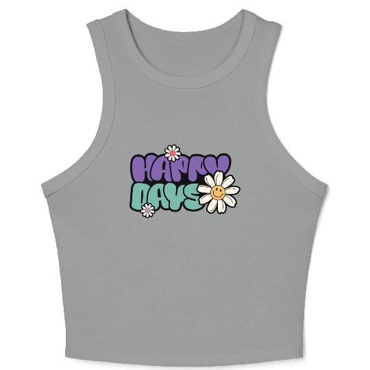 Happy Days | Groovy Retro Daisy Flower Crop Tank Top