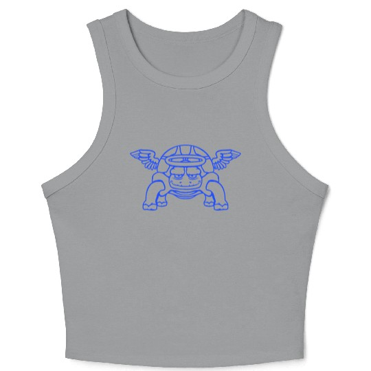Turtle angel heaven wings halo flying holy funny Crop Tank Top