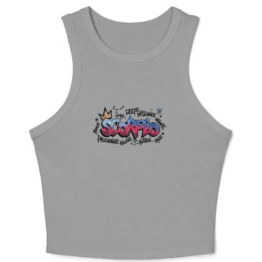 Scorpio Graffiti Zodiac Art Crop Tank Top