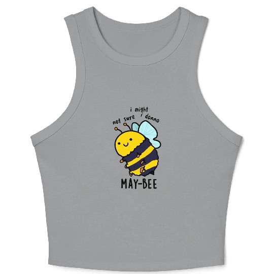 May-bee Funny Insect Bee Pun Crop Tank Top