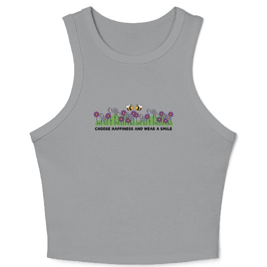 Choose Happiness Wear a Smile Crop Tank Top
