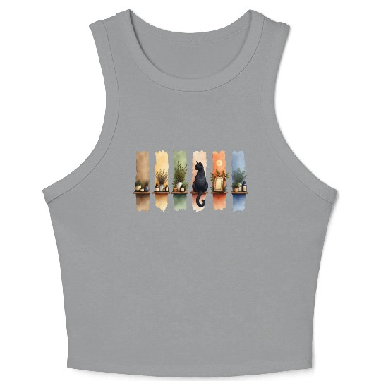 Shelf Life – Autumn Cottagecore Brushstrokes Crop Tank Top