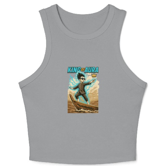 King of Aura, Pacu Jalur kid,Viral tiktok meme Crop Tank Top