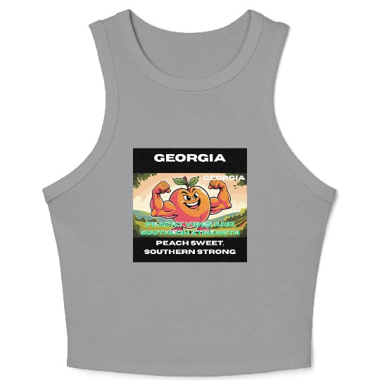 Georgia Peach State Art Crop Tank Top