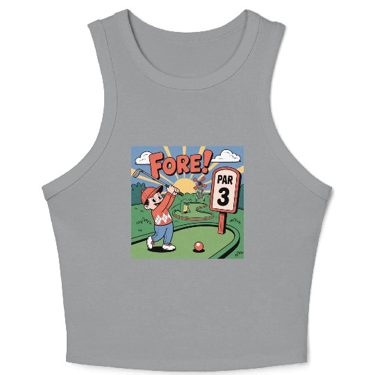 Mini Golf Retro Cartoon on Champion Unisex Crop Tank Top