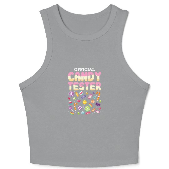 Official Candy Tester Lollipop Sweets Halloween Crop Tank Top
