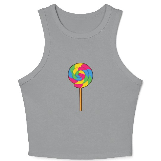 Lollipop Rainbow Sucker Candy Halloween Costume Crop Tank Top