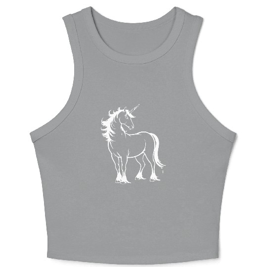 Majestic Unicorn Outline Crop Tank Top