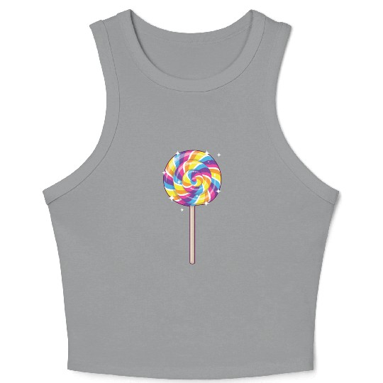 Cute Lollipop Design Lollipop Candy Lover 01 Crop Tank Top