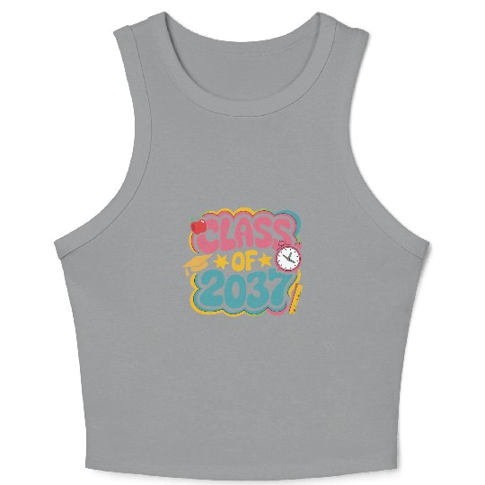 Class of 2037 Grow With Me, groovy back to school Crop Tank Top