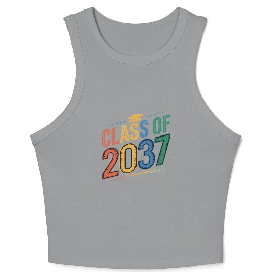 Class of 2037 Grow With Me, Funny back to school Crop Tank Top