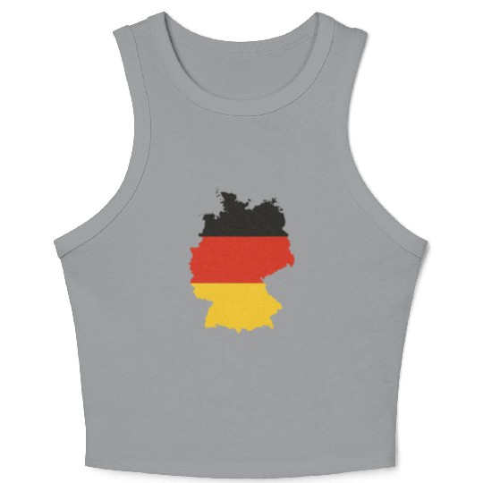 Black Red Gold Germany flag outline design Crop Tank Top