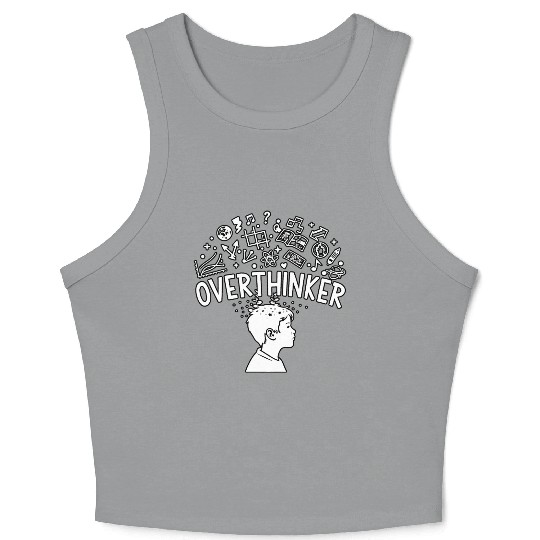 OVERTHINKER – Nerdy Aesthetic Brainstorm Design Crop Tank Top